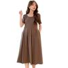 Ropa de Maternidad Falda de Verano 2025 Nuevo Estilo Coreano Moda Verano Dulce Reductor de Edad Simple Vestido de Maternidad Plisado