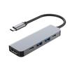 Estação de Docking Type-C Projeção de Tela HDMI Hub para Computador Leitor de Cartão Usb-C Dock de Expansão Adaptador de Rede Rj45