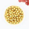 Cuentas de la suerte envueltas en oro de 18 quilates y 14 quilates que preservan el color, pequeñas cuentas de oro, cuentas sólidas brillantes, cuentas de joyería para bricolaje, cuentas sueltas