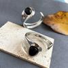 Pulsera de Cara Abierta de Obsidiana Estilo Ma Zong Tong para Mujer Nueva Estilo Chino Lujo Ligero Nicho de Alta Gama Pulsera Anillo Atmosférica