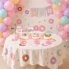 Bandera de Tirar de Cumpleaños Suave Linda Femenina Estilo Fresco Dulce Pancarta de Letras para Fiesta Adornos Decoración para Cupcakes