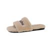 Pantuflas Peludas para Mujer para Usar de Suela Gruesa 2025 Primavera y Verano Nuevas Zapatos Peludos de Celebridad de Internet Moda Europea Pantuflas de Felpa para Casa
