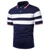 Nova Camisa Polo Casual de Moda Masculina Verão 2023 Cor Combinando Manga Curta Jovem Popular Solta Camiseta Masculina
