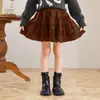 Saia Feminina 2025 Outono e Inverno Nova Estilo Coreano Saia de Veludo Cotelê Saia Bufante Infantil Saia para Bebê Venda por Atacado