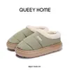 Pantuflas de Algodón para Pareja de Invierno para Mujer, Otoño e Invierno Hogar Interior Antideslizantes Forradas de Felpa Bolsillo en el Talón Zapatos de Algodón Cálidos para Usar Afuera