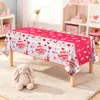 Amazon Transfronterizo Feliz Día de San Valentín Mantel de Plástico Desechable 54X108 Decoración para Boda Aniversario Suministros