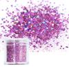 Polvo brillante para decoración de uñas con láser, 16 colores, combinación de purpurina, lentejuelas para decoración de uñas, manualidades DIY, arenas movedizas, cáñamo fluido