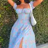 Vestido Nuevo Estilo Otoño 2026 Estilo Europeo y Americano Comercio Transfronterizo Ropa para Mujer Dropshipping Estilo Casual de Vacaciones Vestido Largo Estampado