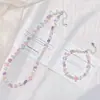 Collar, Cadena para Clavícula, Gargantilla y Pulsera de Perlas de Agua Dulce Naturales, Amatista, Cuarzo Rosa y Ágata 'Happy Dopamine'