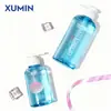 Xumin Botella Transparente de Gel de Ducha y Champú de 300ml Botella con Dispensador Opaco de 500ml Botella para Desinfectante de Manos Botella con Bomba Dispensadora