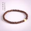 Pulsera simple de madera de sándalo dorado, pequeña y delgada para mujer, pulsera de estilo étnico retro, para pareja de estudiantes, anillo único de regalo