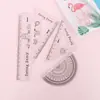 Papelería creativa de Corea del Sur juego de reglas de 15 cm de dibujos animados plástico transparente juego de 4 piezas regla triangular venta al por mayor juego de reglas para estudiantes Premio