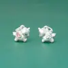 Colgante de Unicornio de Plata Pura S999 Colgante de Pegaso Pequeño Liso de Plata Dura 3D Colgante para Pulsera de Cuerda Hecha a Mano DIY