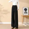 Calça de Veludo com Cintura Elástica Outono/Inverno Nova Lã de Cordeiro Slim de Perna Larga Calça de Algodão do Nordeste Calça Casual Quente