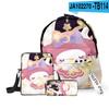 Mochila para estudiantes con estampado 3D de Sanrio Melody, conjunto de tres piezas, nueva mochila para estudiantes