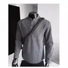 Camiseta de Manga Larga para Hombre Estilo Americano Ins Otoño Retro Nueva Patrón de Olas Nueva Tendencia Top Casual para Exteriores
