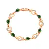 Versão coreana de ornamentos de mão de amor flor oca temperamento diamante pulseira feminina pulseira em forma de coração presente de Dia dos Namorados atacado