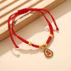 Cuerda de mano roja de estilo chino Guofeng Pulsera de la suerte para el año de la suerte Pulsera ajustable de cuerda roja Cuerda de mano de la suerte Marea nacional al por mayor