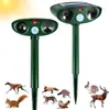 Repelente Multifuncional para Exteriores Alimentado por Energía Solar, Repelente Ultrasónico de Frecuencia Variable para Ratas, Repelente de Pájaros con Flash, Repelente de Serpientes, Repelente de Gatos y Perros