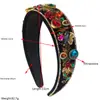 Moda Europea y Americana Nuevo Estilo Barroco Diadema para Mujer, Lujo Ligero Flores con Incrustaciones de Diamantes de Ala Ancha, Accesorios para el Cabello de Diadema de Lujo Ligero de Gama Alta