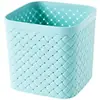 Cesta de Armazenamento de Plástico com Tecelagem de Bambu Artificial para Desktop Caixas Organizadoras para Miudezas e Cosméticos Cesta de Armazenamento Cesta de Tecelagem de Rattan Artificial Fabricante Desktop