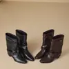 Botas Nuevas de Media Caña Otoño/Invierno 2026, Botines de Punta Cuadrada para Mujer, Botas de Moda Versátiles y a la Moda, Botas Martin sin Cordones