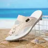 Sandalias chanclas tejidas para hombre de gran tamaño transfronterizas, de verano, antideslizantes, resistentes al desgaste, con suela blanda, cómodas para exteriores, estilo vietnamita