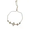 Moda Luxo Leve Francês Simples Prato Estrela de Quatro Pontas Tipo Puxador Pulseira para Mulheres Personalizado Suave Versátil Senso de Design Joia de Mão