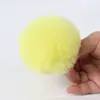 Pelota de pelo de conejo rex sintético DIY, bola de felpa hecha a mano, accesorio para ropa y sombrero, colgante de llavero de bola de pelo grande de colores