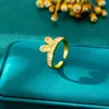 Popular Anillo de Oro Arena Vietnamita Simple Orejas de Conejo de Circonita Anillo para Dedo Índice para Mujeres Transfronterizo Joyería de Alta Gama Suministro de Yiwu