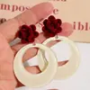 Accesorios Populares de Rosa Afelpada para Otoño e Invierno Rose de Terciopelo Rojo Material para Pendientes y Tocados DIY Accesorios de Flor