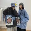 Casal dos desenhos animados Pullover Sweater Masculino Outono e Inverno Estilo Coreano Trendy ins Moda Preguiçoso Estilo Crewneck Camisa Base de Malha