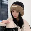 Chapéu de Pelúcia Empilhável Outono e Inverno Quente Moda Bonito Chapéu Feminino de Lã com Forro de Fleece à Prova de Frio para Passeio Estilo Coreano