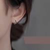 Plata Esterlina S925 Zircón Negro Pendientes de Aro Enroscados con Línea Irregular Enroscada Raistdrill Pendientes de Aro de Alta Gama Cool Handsome para Mujer
