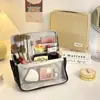 Bolsa de Cosméticos Feminina Nova Compartimentada Autoportante Grande Capacidade Viagem Portátil Bolsa Portátil com Compartimentos