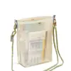 Bolsa de Ombro Xadrez em PVC Transparente, Bolsa Transversal para Celular, Bolsa de Armazenamento de Material Escolar para o Dia a Dia, Bolsa Versátil à Prova d'Água e Resistente a Manchas para Viagem