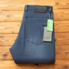 Pantalones de Mezclilla para Hombre de Verano Finos Estilo Europeo Lyocell Lavado Vintage de Gama Alta Simples Cómodos Rectos Ajustados