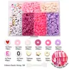 Caja de Set de Piezas de Arcilla Blanda de 6 mm Paquete de Materiales Pulsera Casera Pulsera Cuentas DIY Hecho a Mano Cuentas Separadas Pequeños Accesorios de Joyería Materiales