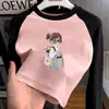 Camiseta Base de Cuello Redondo para Niños Ropa Interior de Bebé Polar Térmico Ropa de Otoño/Invierno para Niñas Camiseta de Manga Larga con Bloques de Color Top Casual