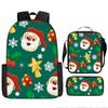 Mochila de Natal Natalina Transfronteiriça Estampada Estudante do Ensino Fundamental Mochila Escolar Pasta Estojo Amazon Daifa