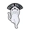 Gato Blanco Animal Lindo Yoga Regalo Broche Exquisito Insignia de Metal Accesorios para Ropa Versátil