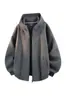 Sudadera con capucha de peso pesado para hombre, primavera y otoño, corte holgado, marca de moda, color liso, chaqueta con cremallera, chaqueta casual de alta calle americana
