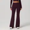 Pantalones de yoga de forro polar estilo Lulu para otoño e invierno, de cintura alta, control de abdomen, levantamiento de glúteos, pantalones acampanados para correr al aire libre, deportes, fitness para mujer