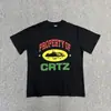 Camiseta Corteiz Série Alcatraz Manga Curta Logo Letra Estampada Gola Redonda Manga Curta