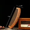 Peine Tallado de Madera de Melocotón Viejo Natural con Mango Largo, Caja de Regalo con Peine Grande, Regalo para Reunión Anual Día del Maestro, Regalo Práctico para Maestros