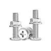 Conjunto de Parafusos e Porcas de Cabeça Chata Chanfrada Phillips de Aço Inoxidável 304 M4 M5 M6 M8 M10 para Flanges e Ferragens de Móveis