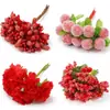 Flor Artificial Roja Grande Flor de Espuma Fruta de un Solo Lado Accesorios Hechos a Mano para Manualidades para Hacer Pasador Flor Envuelto Material para Joyería