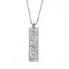 Collar Colgante Cuadrado con Incrustaciones de Diamantes del Zodiaco Doce Constelaciones Estilo Vintage Popular Europeo y Americano para Mujer, Joyería de Acero de Titanio Dorado de 18 Quilates