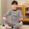 Conjunto de roupa íntima infantil Meninos Crianças médias e grandes roupas de outono terno de calça comprida adolescentes suéter de algodão suéter suéter terno de calça