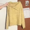 Suéter de Punto de Lujo Hecho a Medida de Fábrica Estilo Perezoso Suave y Acogedor con Cuello Chal para Mujer, Nuevo Top Grueso de Invierno de Cuello Alto